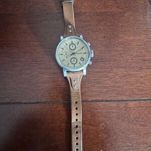 Leather light brown Fossil watch